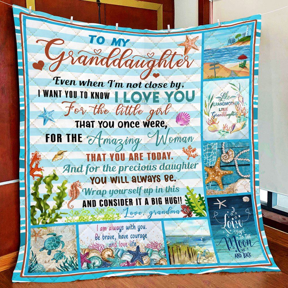 To My Granddaughter Quilt Blanket