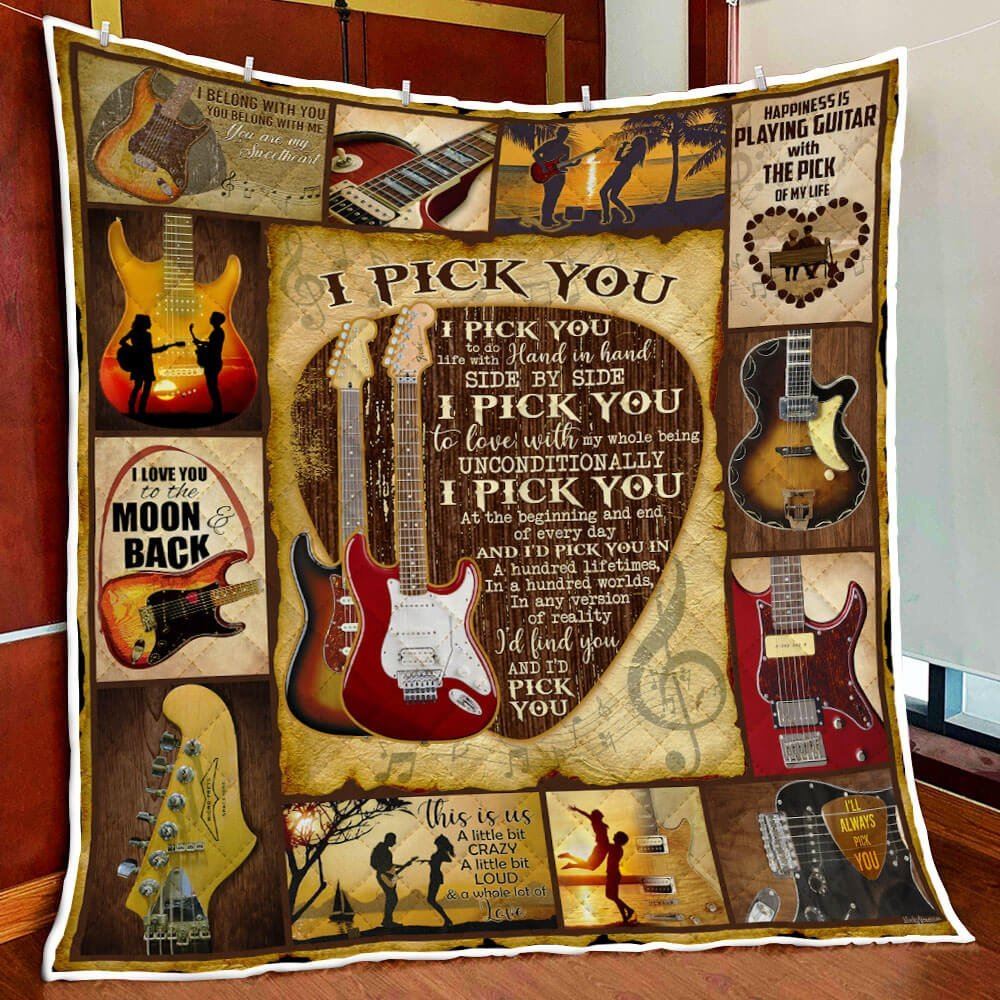 To My Love I Pick You Electric Guitar Quilt Blanket