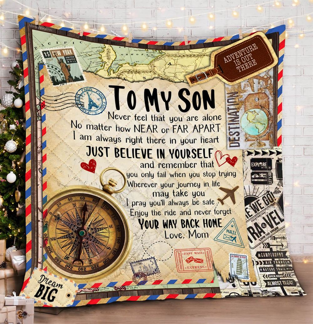 To My Son I Am Always Here For You Quilt Blanket