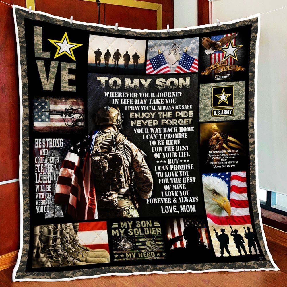 To My Son My Soldier Quilt Blanket Thh3496q