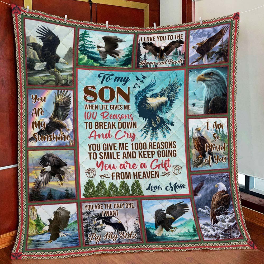 To My Son You Are A Gift From Heaven Quilt Blanket