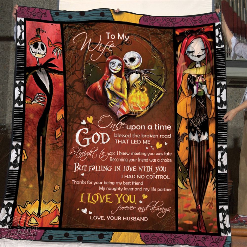 To My Wife Blanket Nightmare Before Christmas Blanket Jack Skellington Sally Blanket Valentine Anniversary Day Gifts Gifts For My Wife