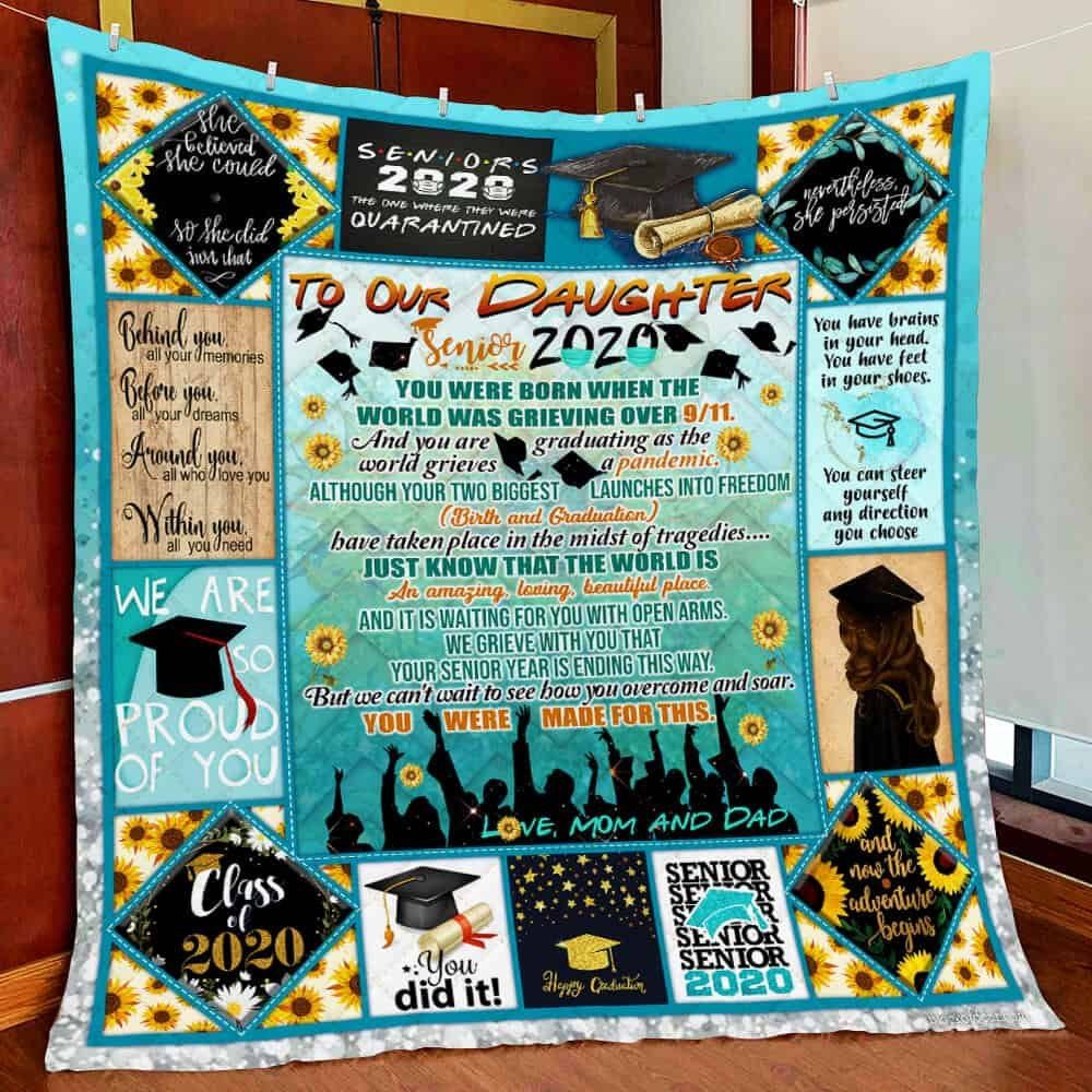 To Our Daughter Senior 2020 Congratulations Quilt Blanket