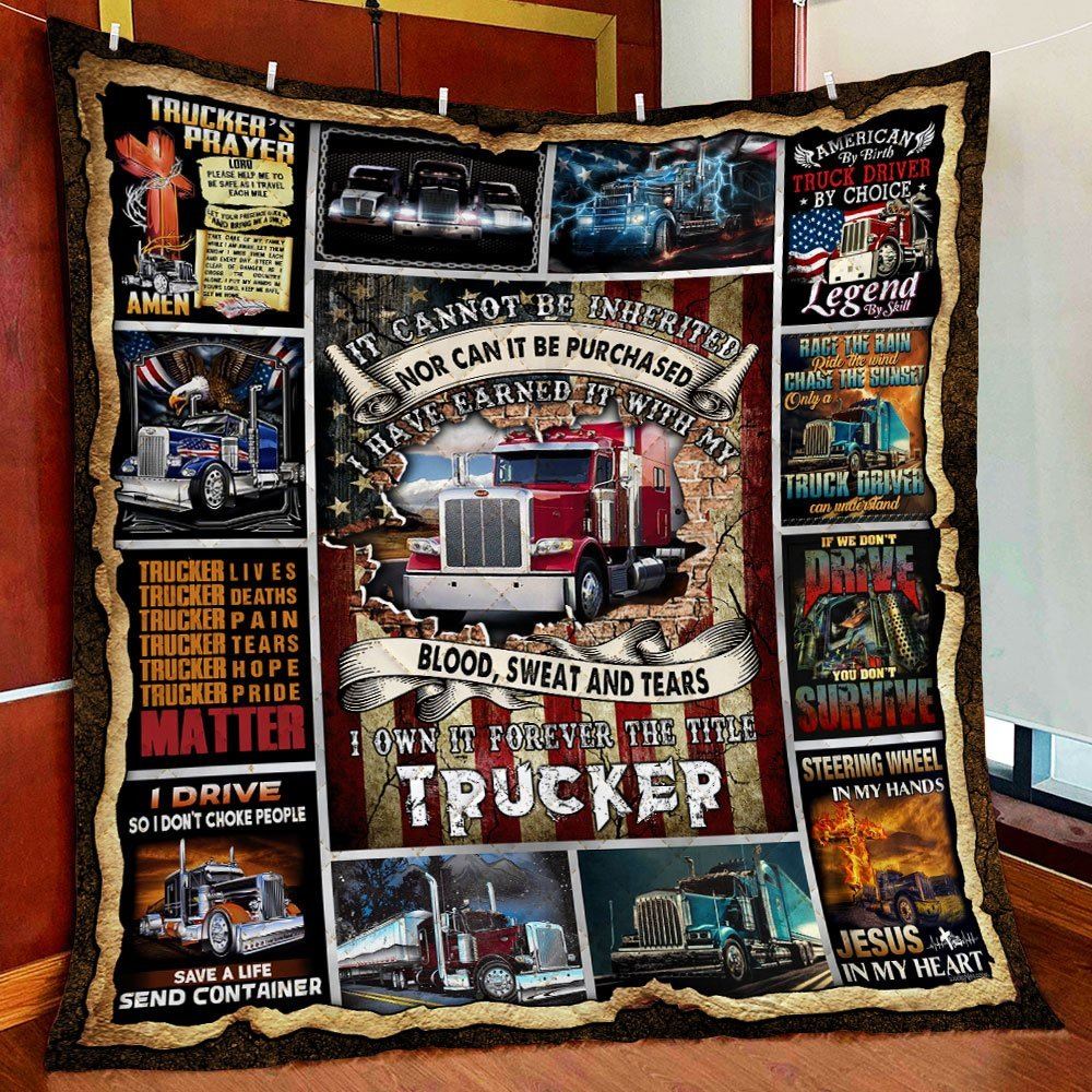 Truck Driver Trucker American Quilt Blanket