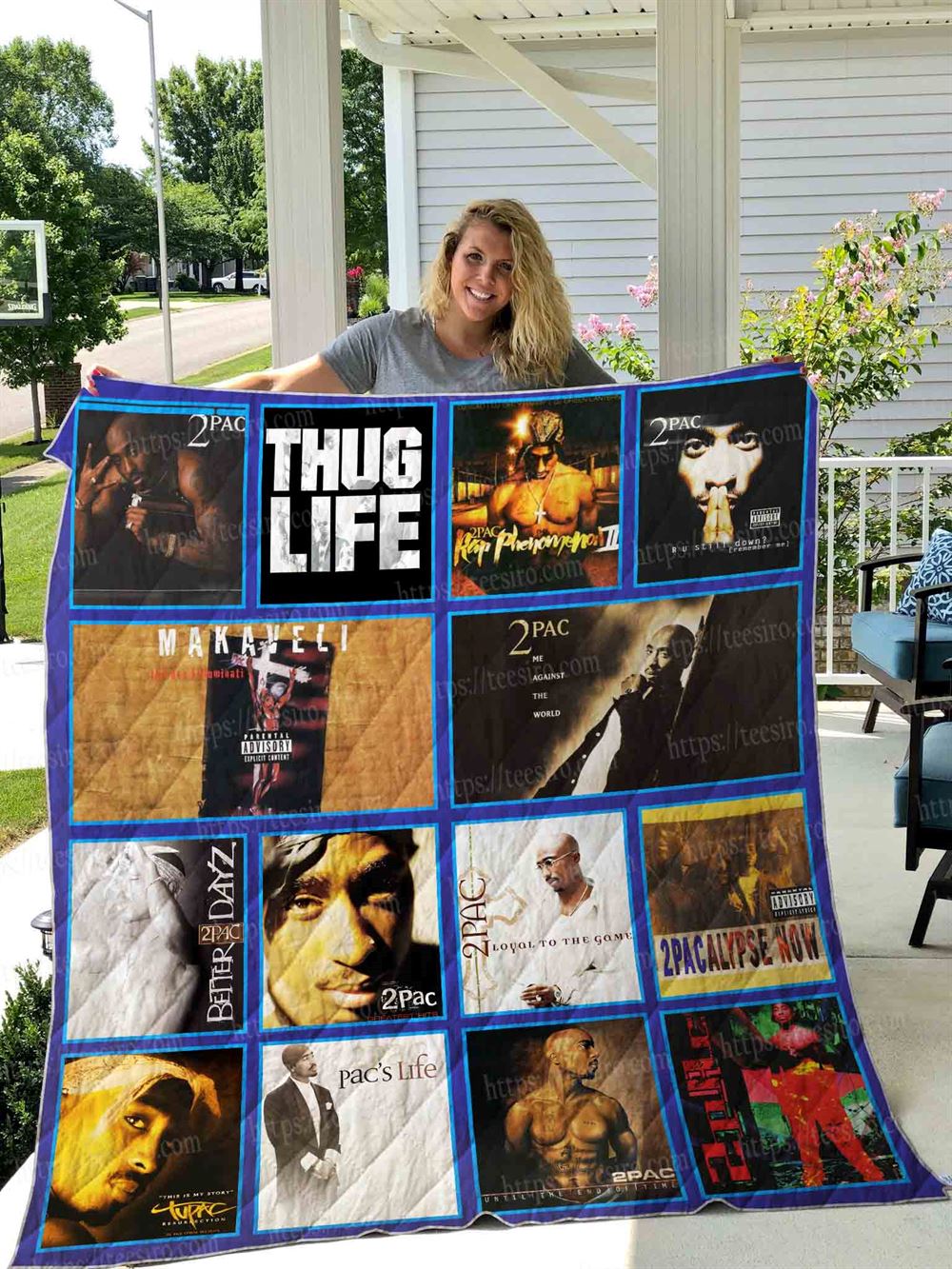 Tupac Shakur Quilt Blanket 01