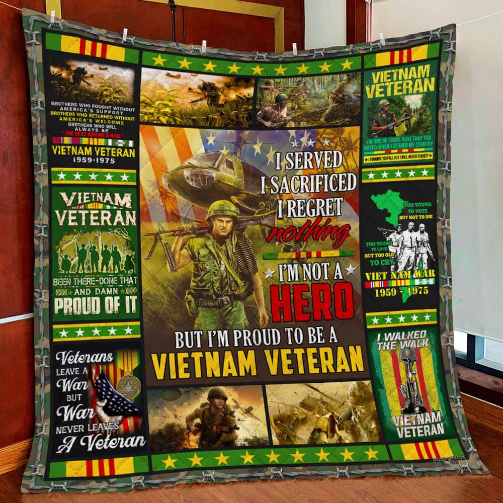 Vietnam Veteran I Walked The Walk Quilt Blanket