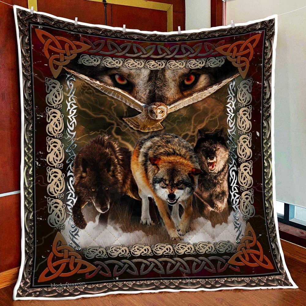 Viking Wolves Quilt Blanket