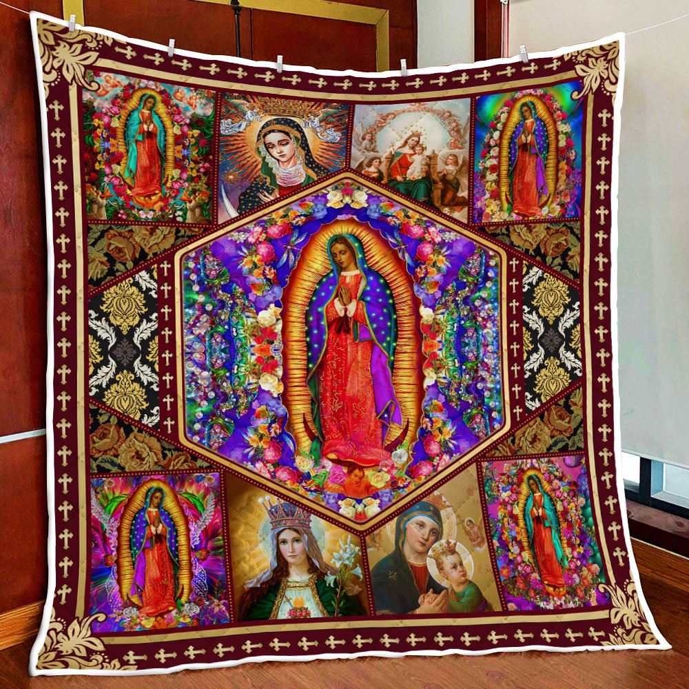 Virgin Of Guadalupe Quilt Blanket