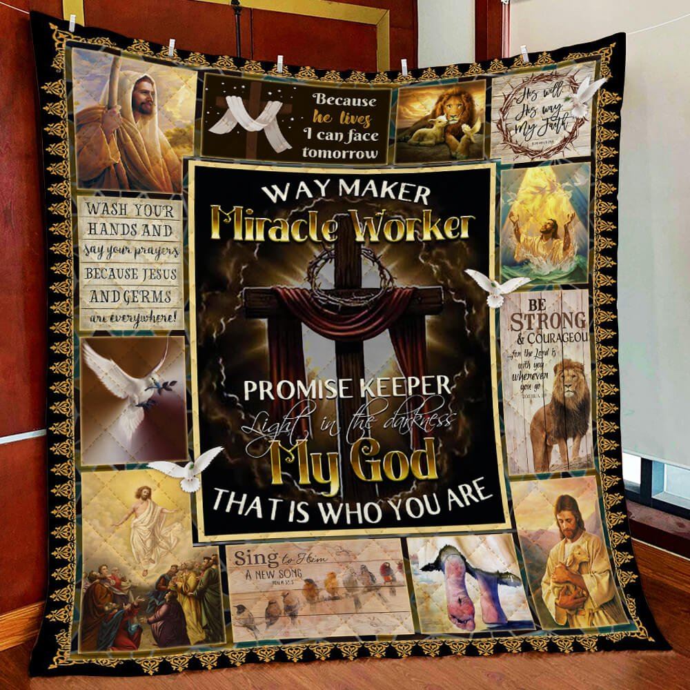 Way Maker Miracle Worker God Quilt Blanket