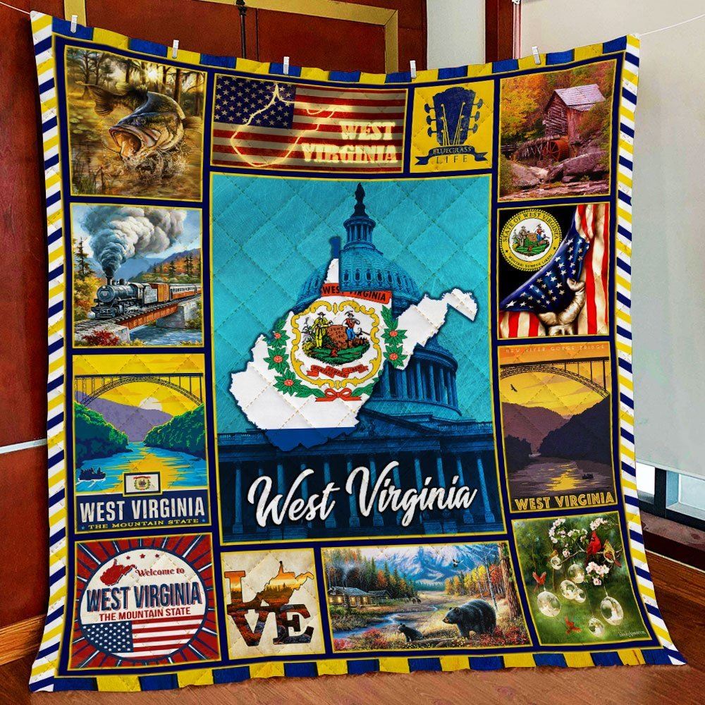 West Virginia State Quilt Blanket