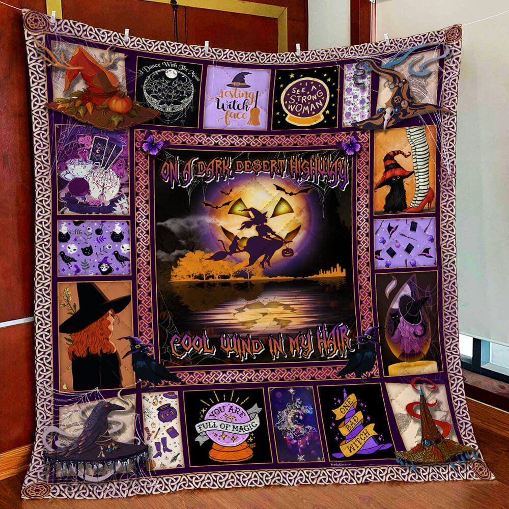 Witch On A Dark Desert Highway Quilt Blanket--6on1c