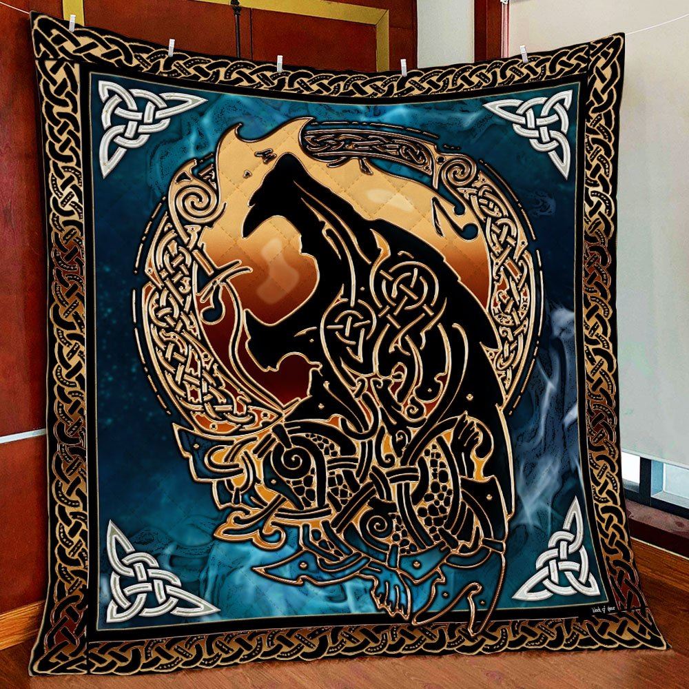 Wolf Viking Quilt Blanket