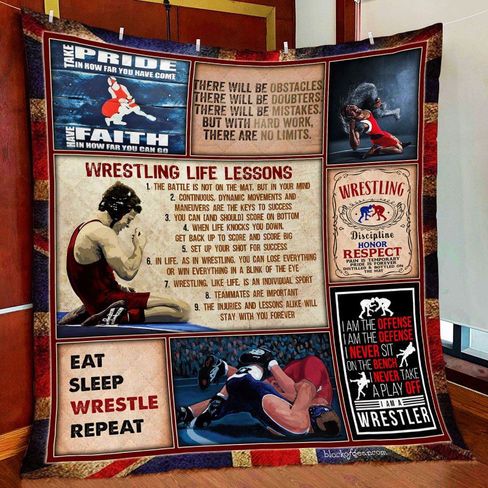 Wrestling Life Lessons Quilt Blanket