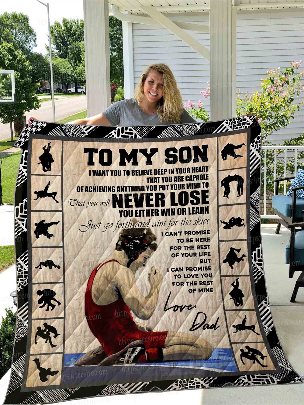 Wrestling Quilt Blanket 01