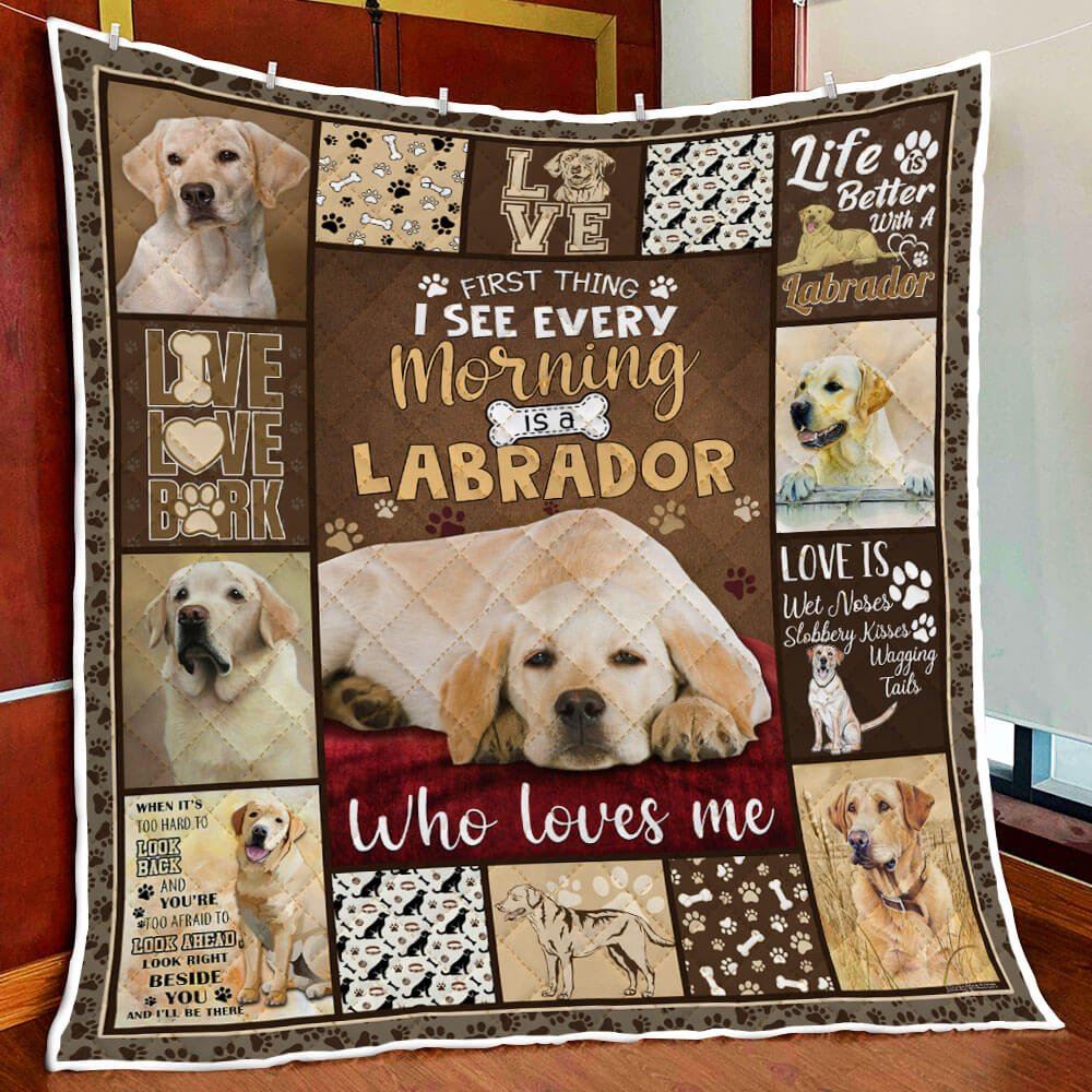 Yellow Labrador Retriever Quilt Blanket