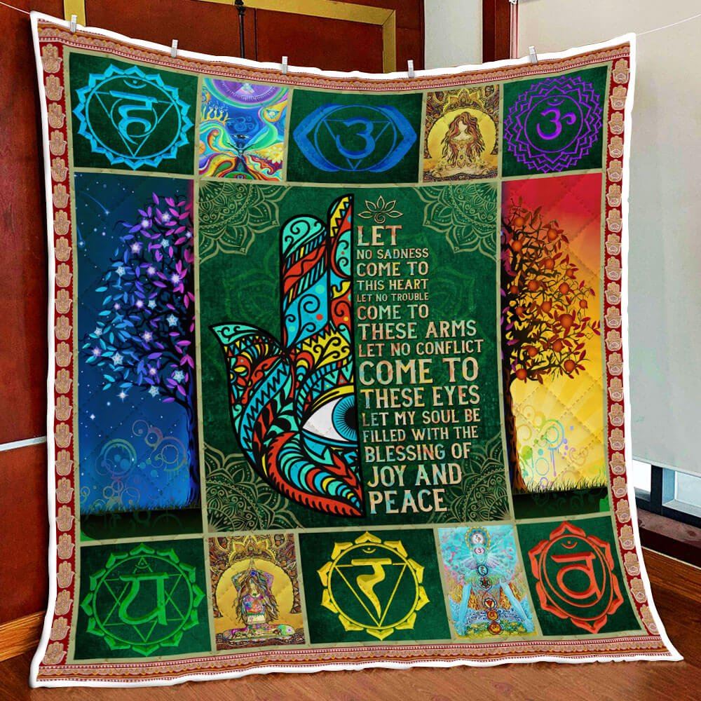 Yoga Blessing Of Joy And Peace Quilt Blanket