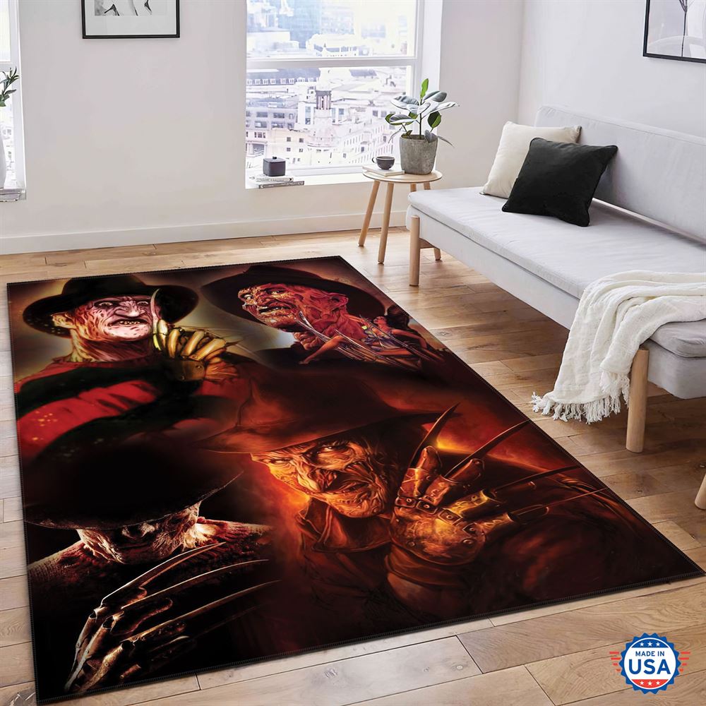 Freddy Krueger Halloween Rug Home Decor