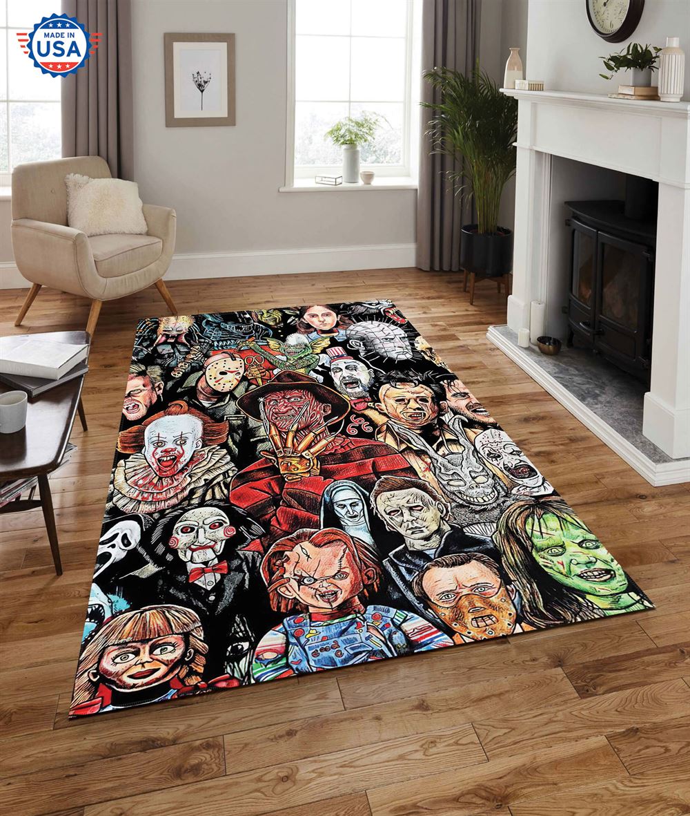 Horror Characters Halloween Rug Living Room Decor