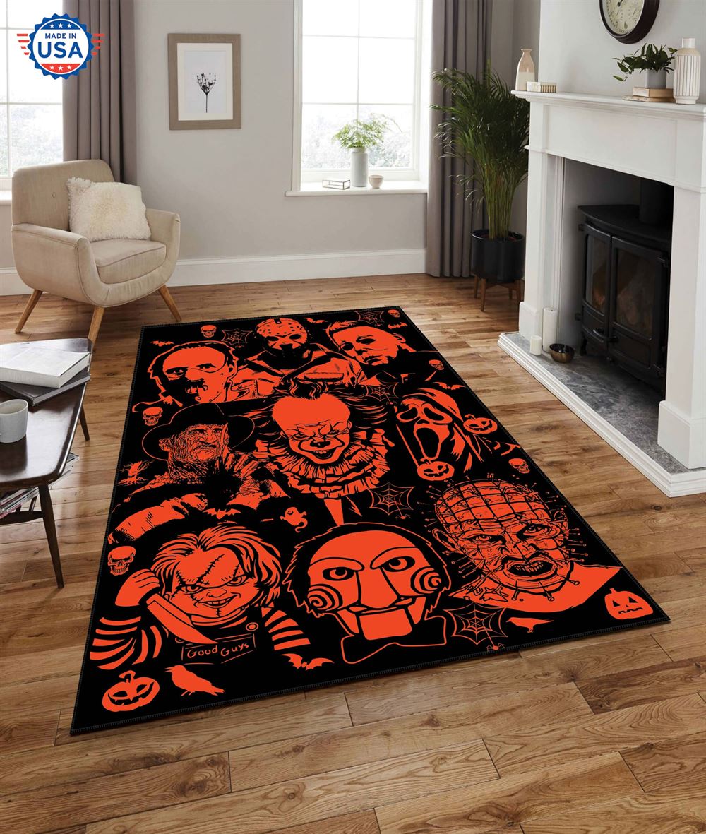 Horror Scary Movie Characters Halloween Rug Home Decor