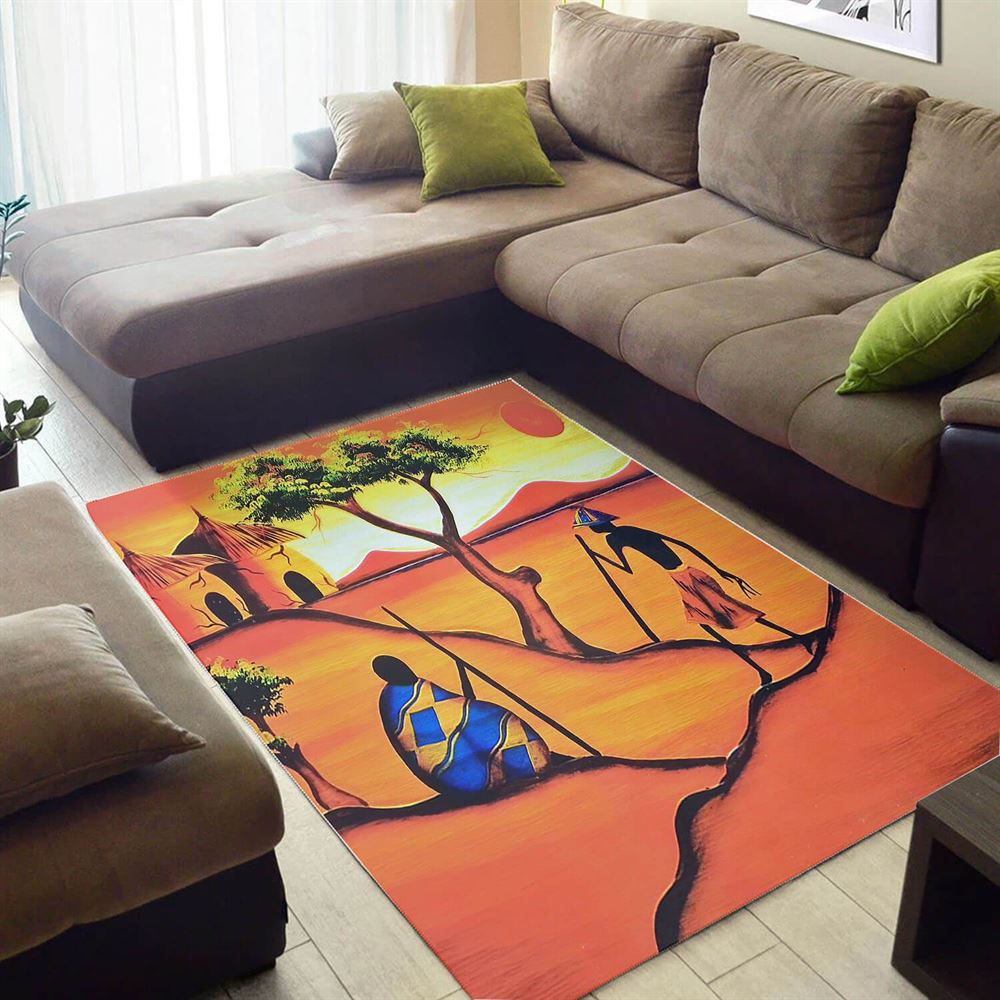 Inspired African Beautiful American Melanin Girl Large Style Rug