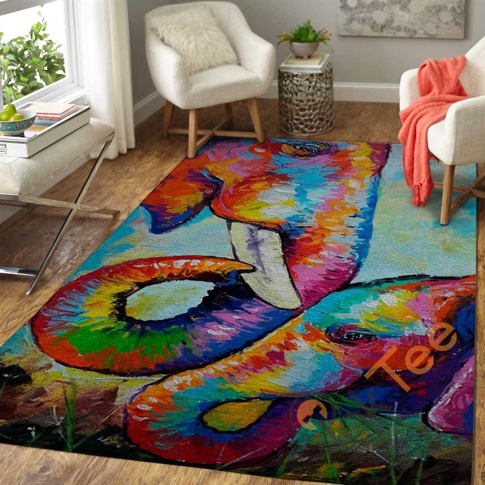 Mama Baby Elephant Area Rug