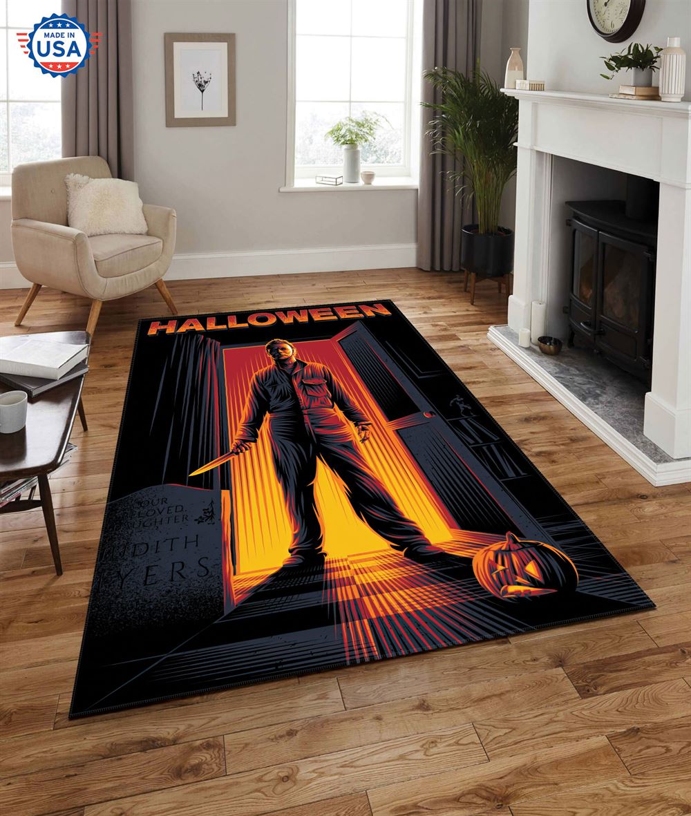 Michael Myers Halloween Rug Living Room Decor