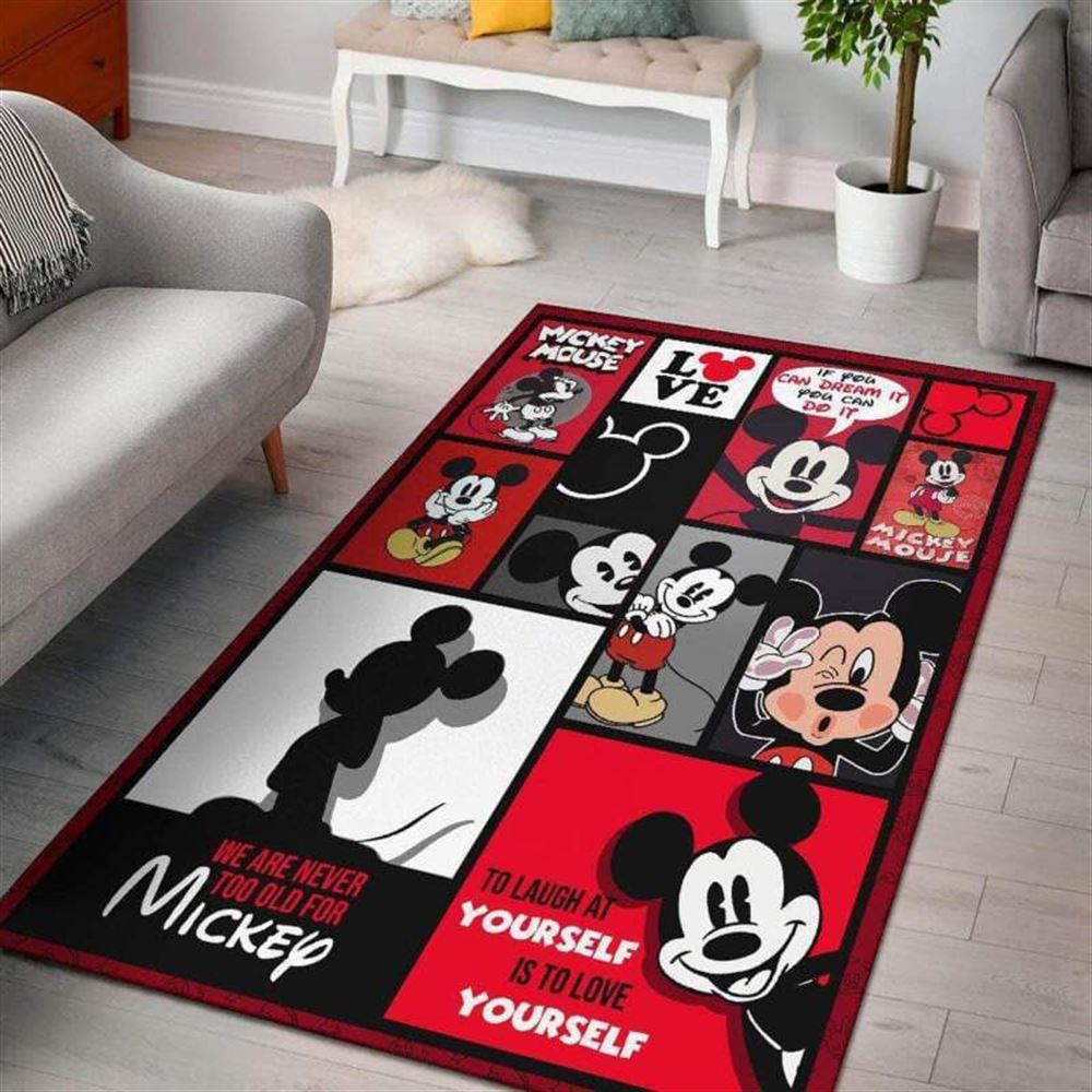 Mickey Disney Mouse Love Decorative Floor Rug