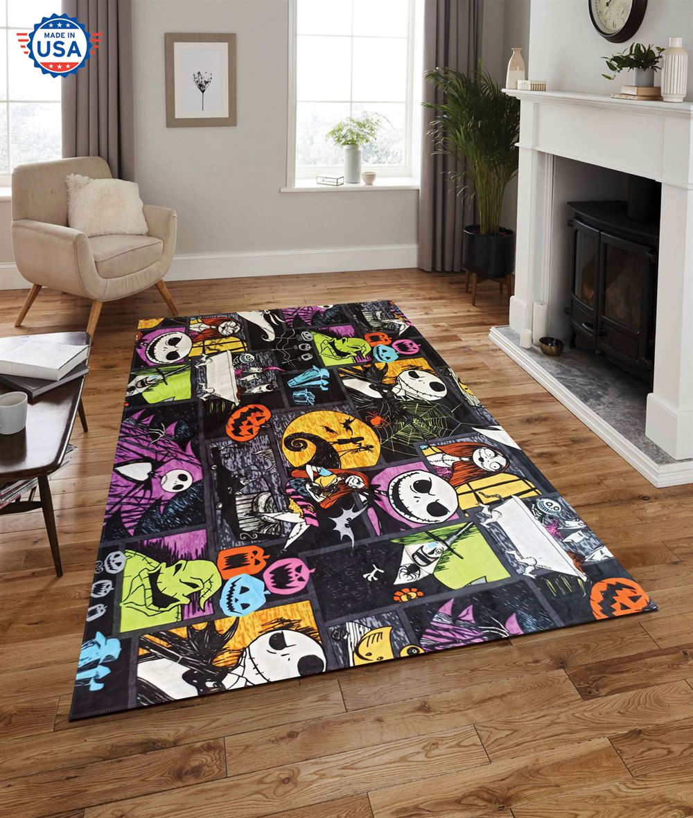 Nightmare Before Christmas Halloween Rug Living Room Decor-trungten-hm5z9