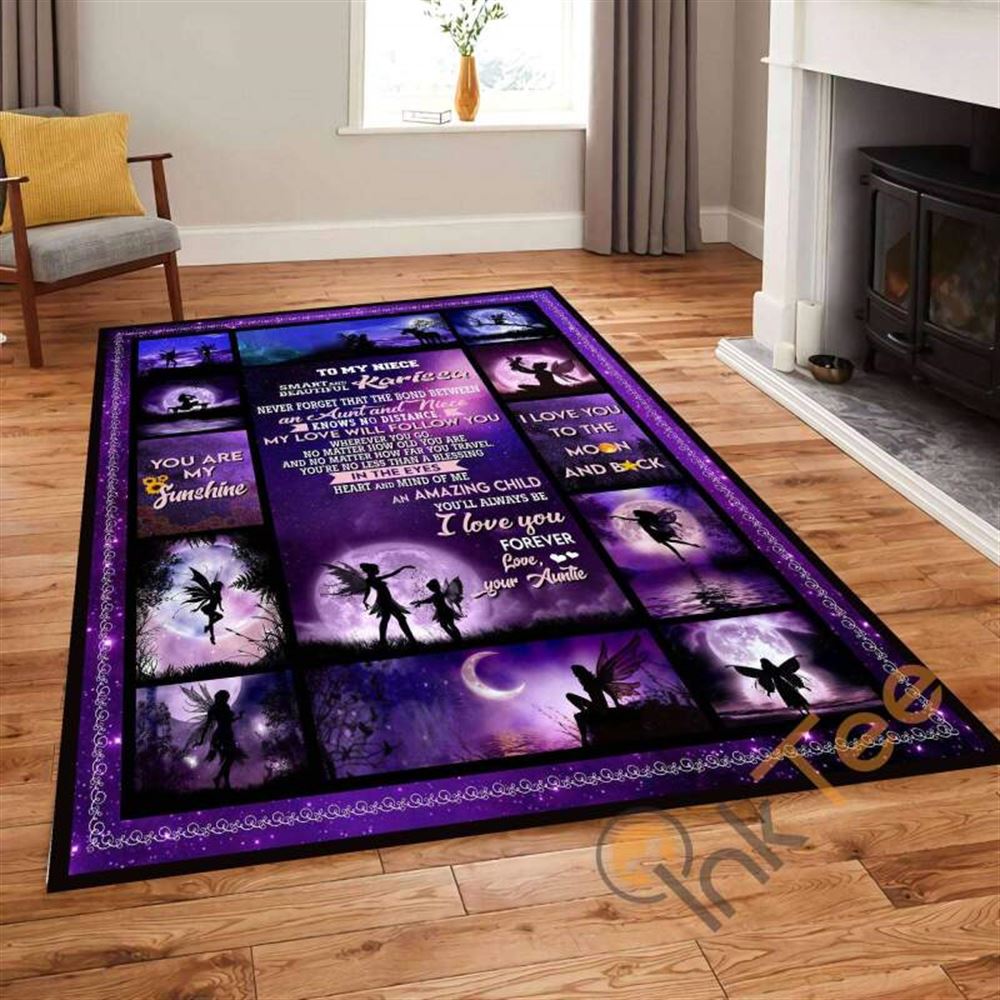 Personalized To My Niece Purple Carpet Living Room Bedroom Custom Name Rug