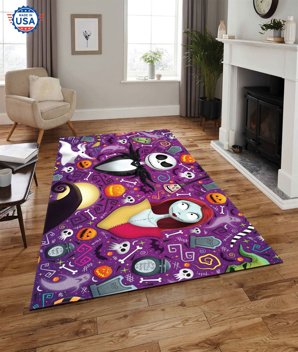 Sally Jack Skellington Halloween Rug Living Room Decor