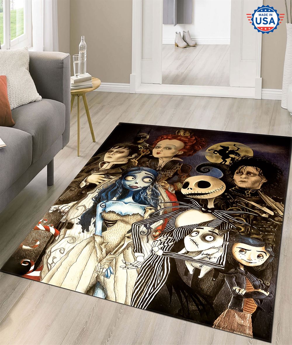 Tim Burton Movie Characters Halloween Rug Living Room Decor-trungten-u4ack