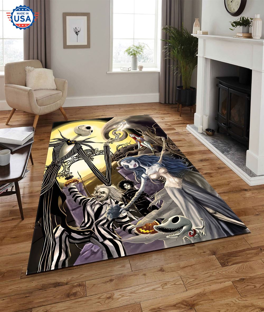 Tim Burton Movies Characters Halloween Rug Living Room Decor-trungten-43tvu