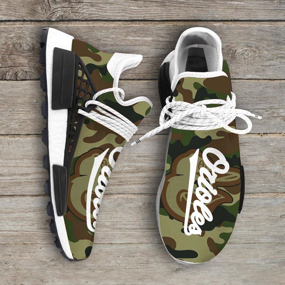 Camo Camouflage Baltimore Orioles Mlb Nmd Human Race Sneakers Sport Teams