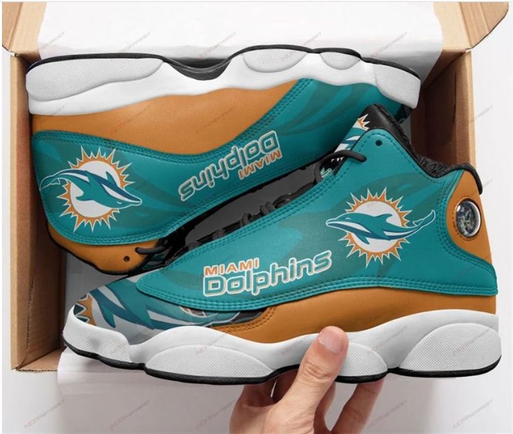 Miami Dolphins Football Team Form Air Jordan 13 Sneakers Sport Shoes Full Size