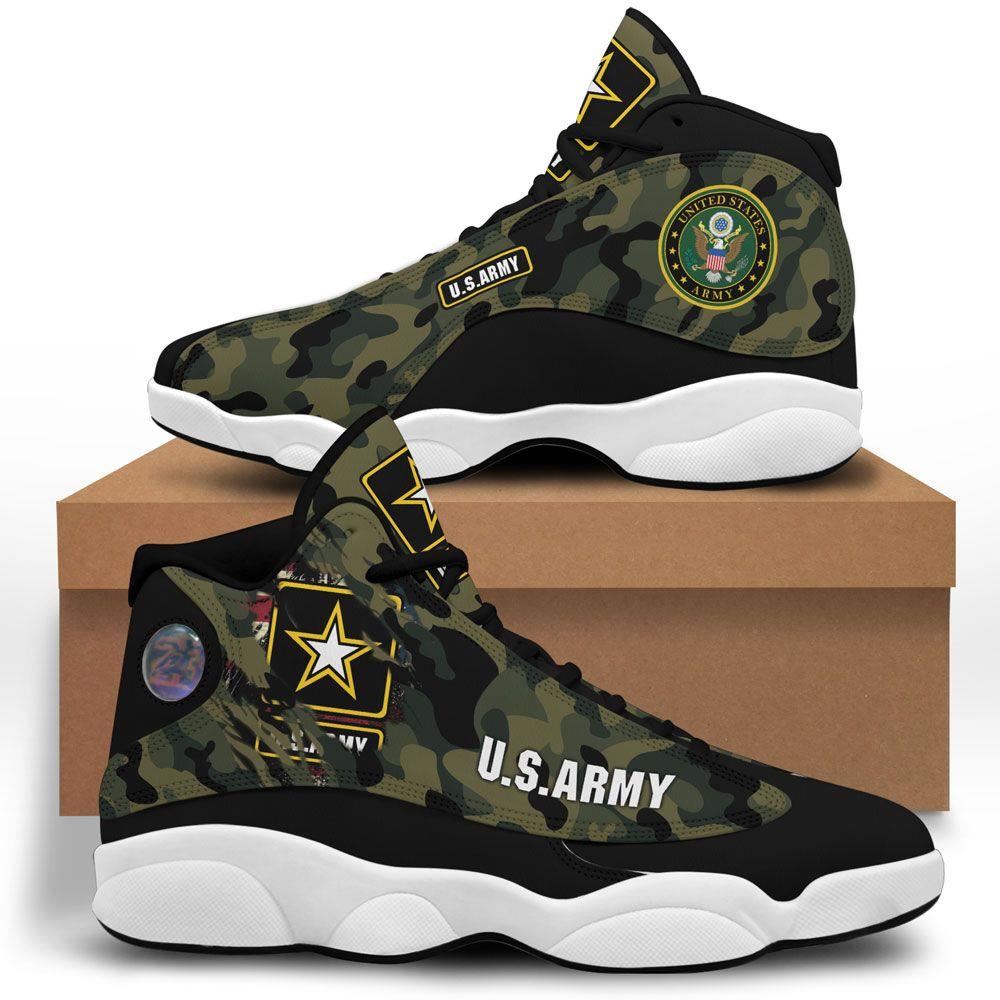 Us Army Air Jordan 13 Custom Sneakers Sport Shoes Plus Size