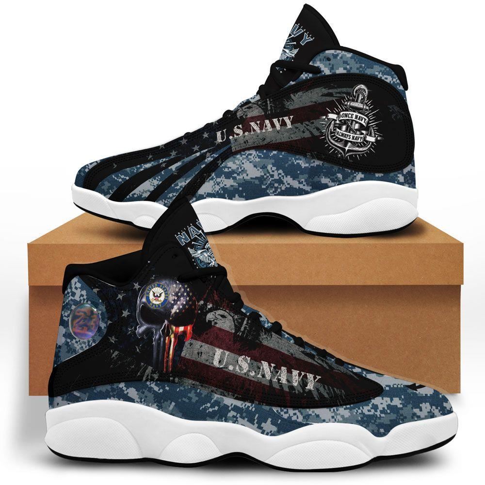 Us Navy Air Jordan 13 Custom Sneakers Running Sport Full Size