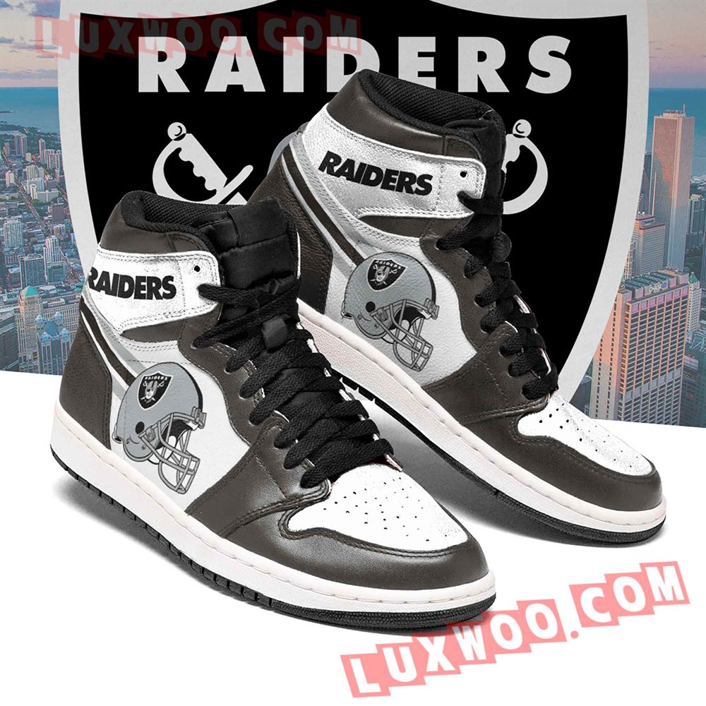 Oakland Raiders Nfl Air Jordan 1 Custom Shoes Sneaker V2