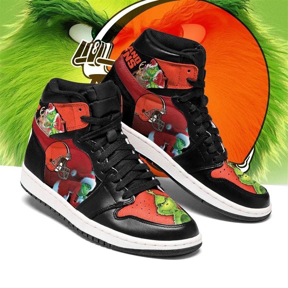 The Grinch Cleveland Browns Nfl Air Jordan Shoes Sport Sneaker Boots Shoes