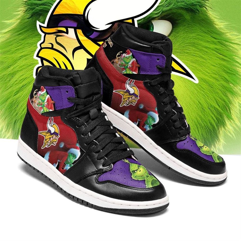 The Grinch Minnesota Vikings Nfl Air Jordan Shoes Sport V4 Sneaker Boots Shoes