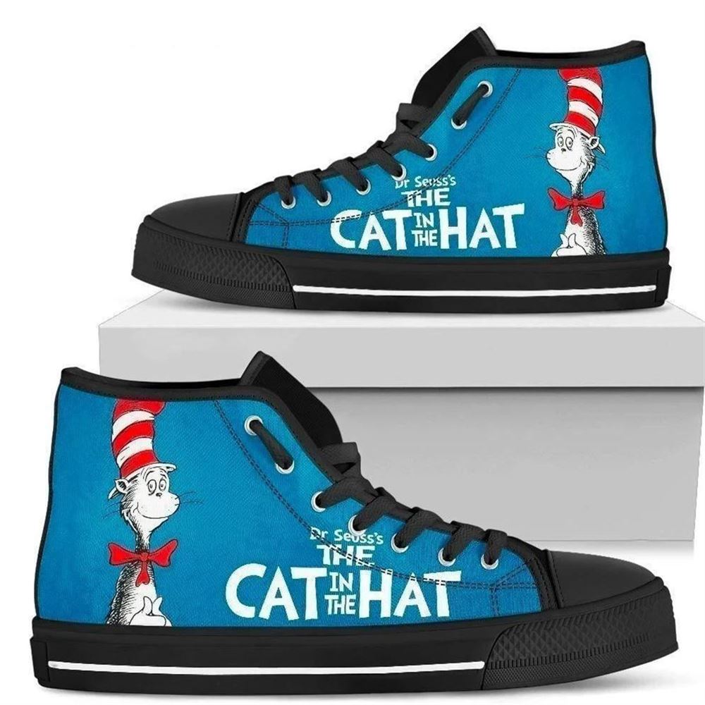 Dr Seuss The Cat In The Hat High Top Vans Shoes