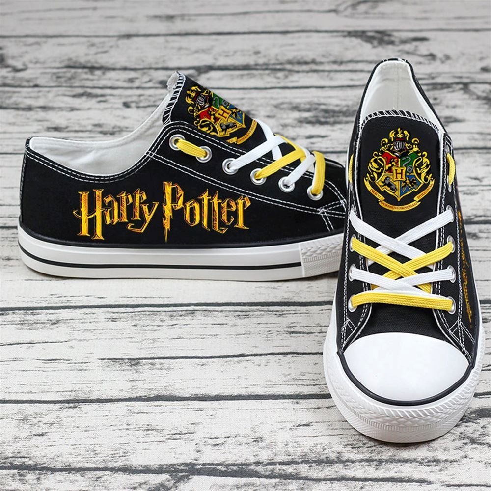 Harry Potter Custom Name Black Low Top Shoes 03 Printed Shoes Cartoon Shoes Birthday Gift