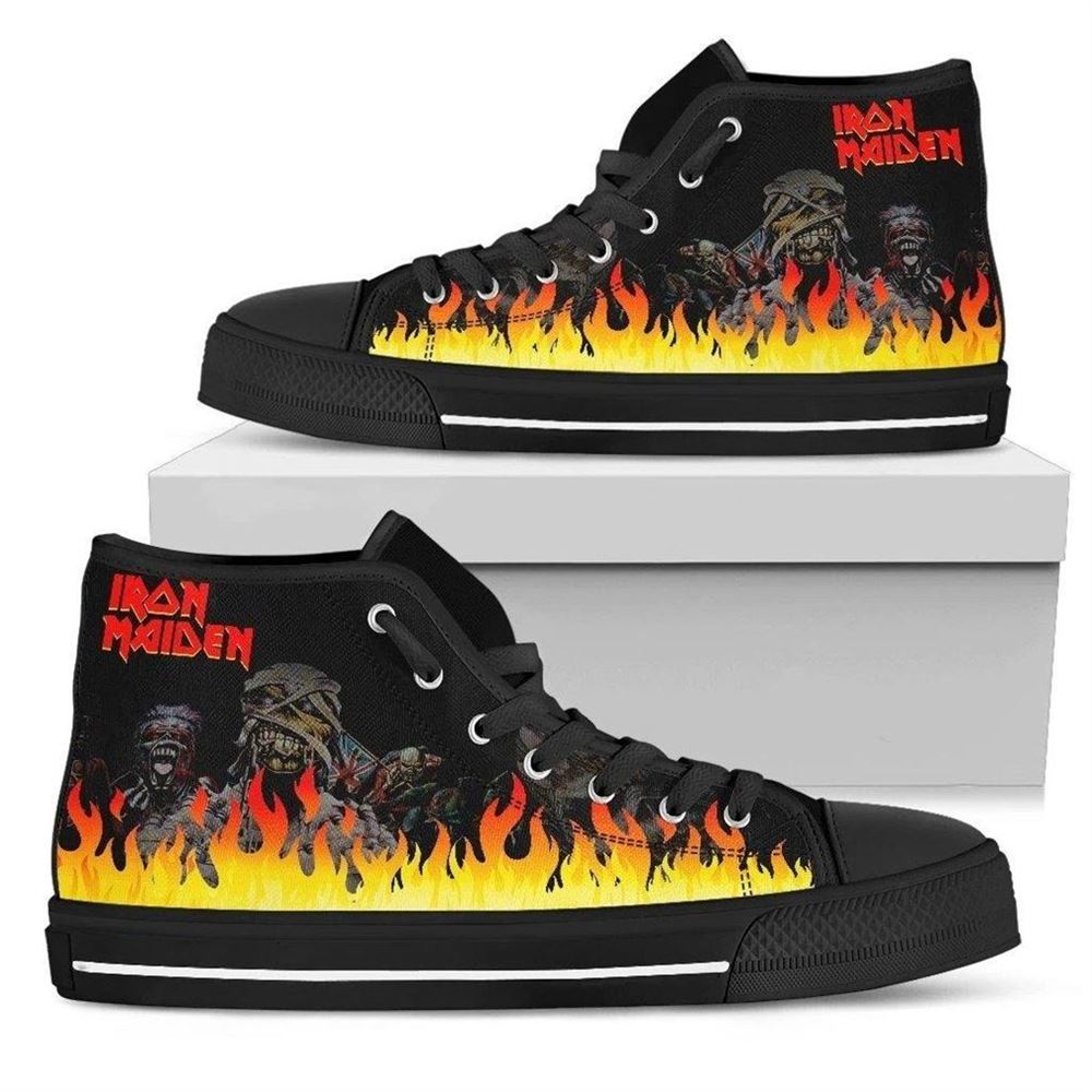 Iron Maiden Rock Band High Top Vans Shoes