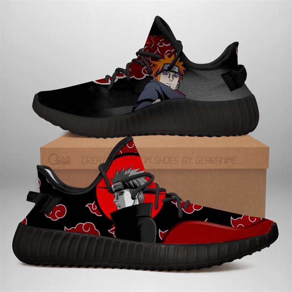 Akatsuki Pain Yz Sneakers Naruto Shoes Anime Yeezy Sneakers Shoes Black