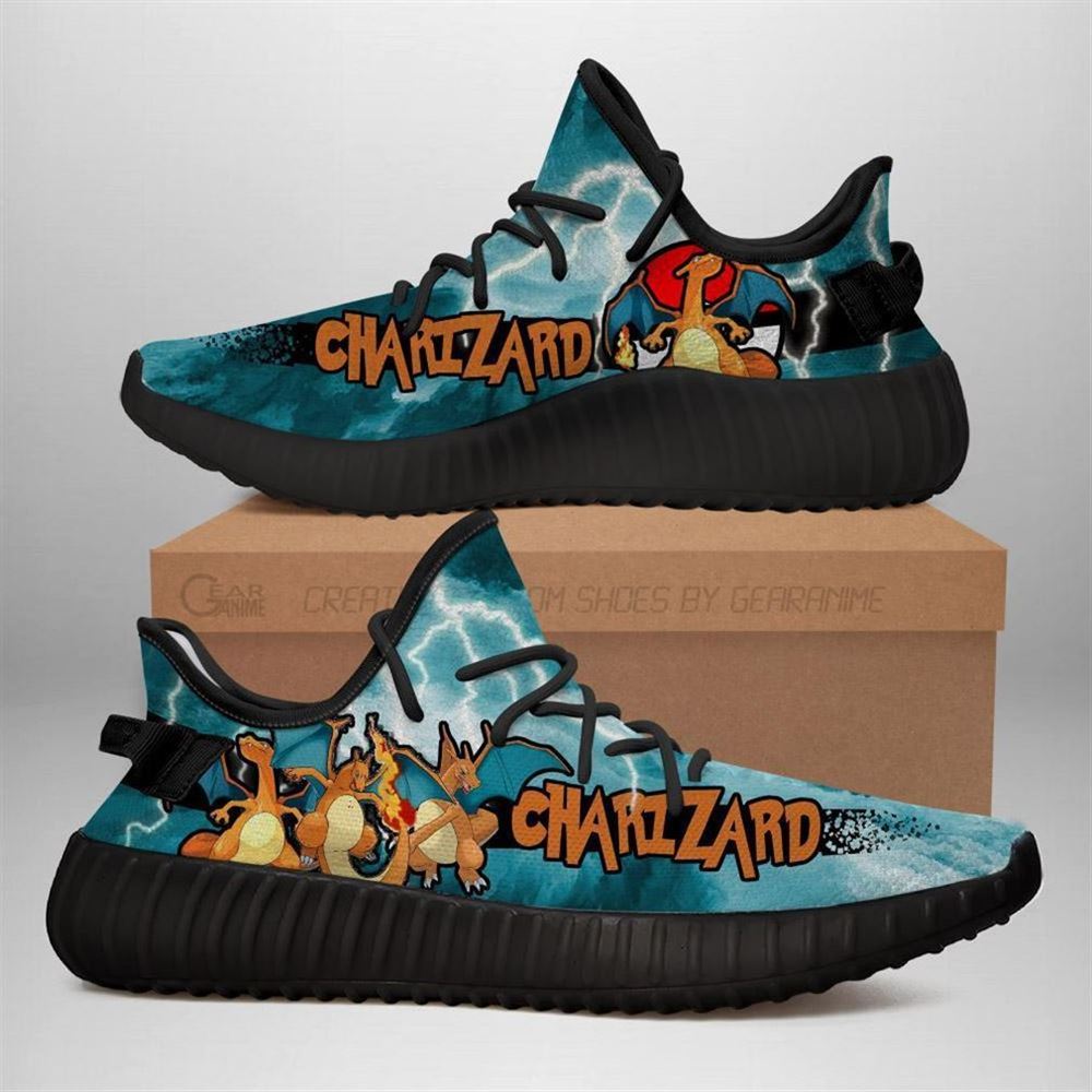 Charizard Yz Sneakers Pokemon Shoes Anime Yeezy Sneakers Shoes Black