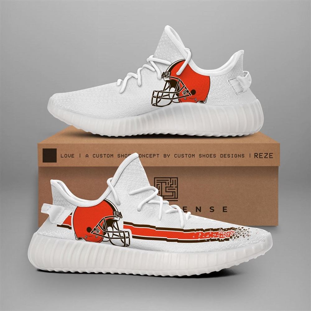 Cleveland Browns Nfl Teams Runing Yeezy Sneakers Shoes