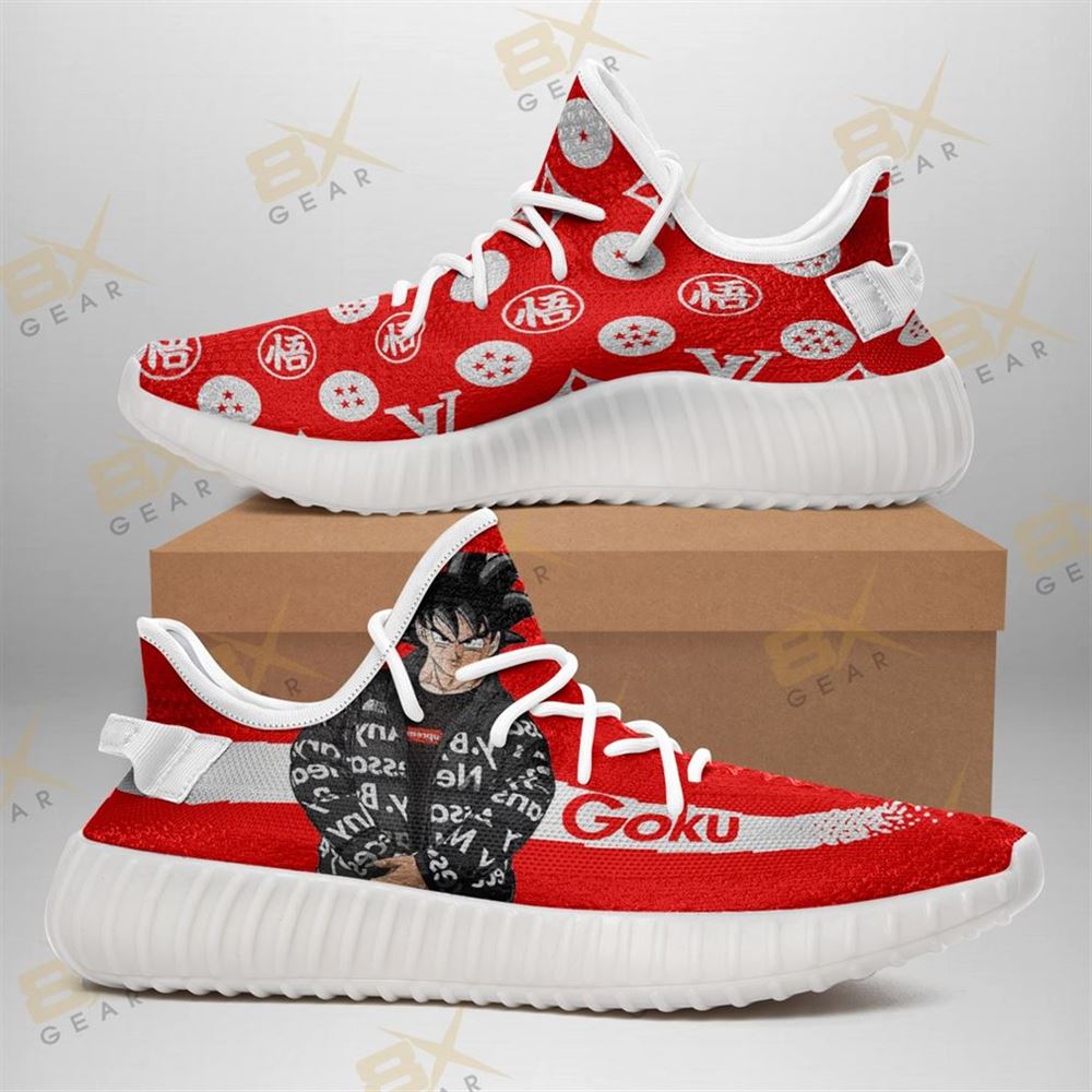 Fashion Goku Yeezy Sneakers For Dragon Ball Fan Gift Yeezy Sneakers Shoes White