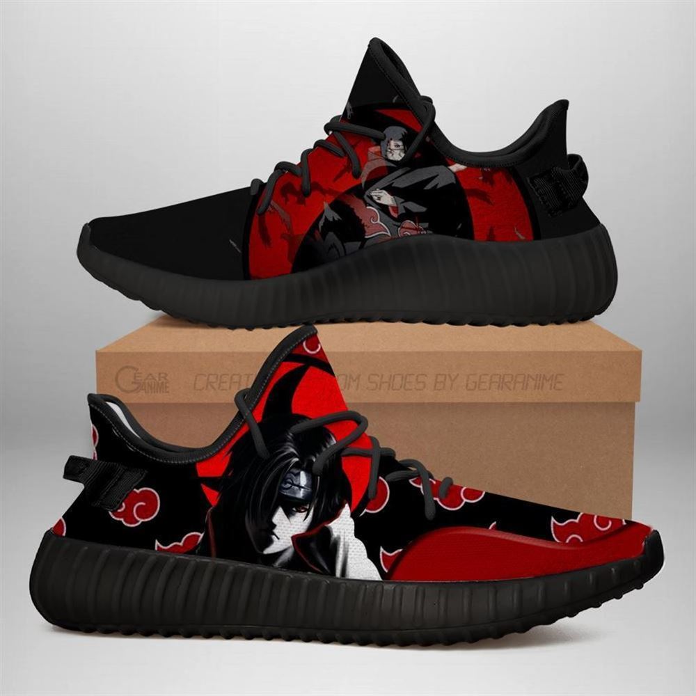 Itachi Yz Sneakers Akatsuki Clan Naruto Shoes Anime Yeezy Sneakers Shoes Black