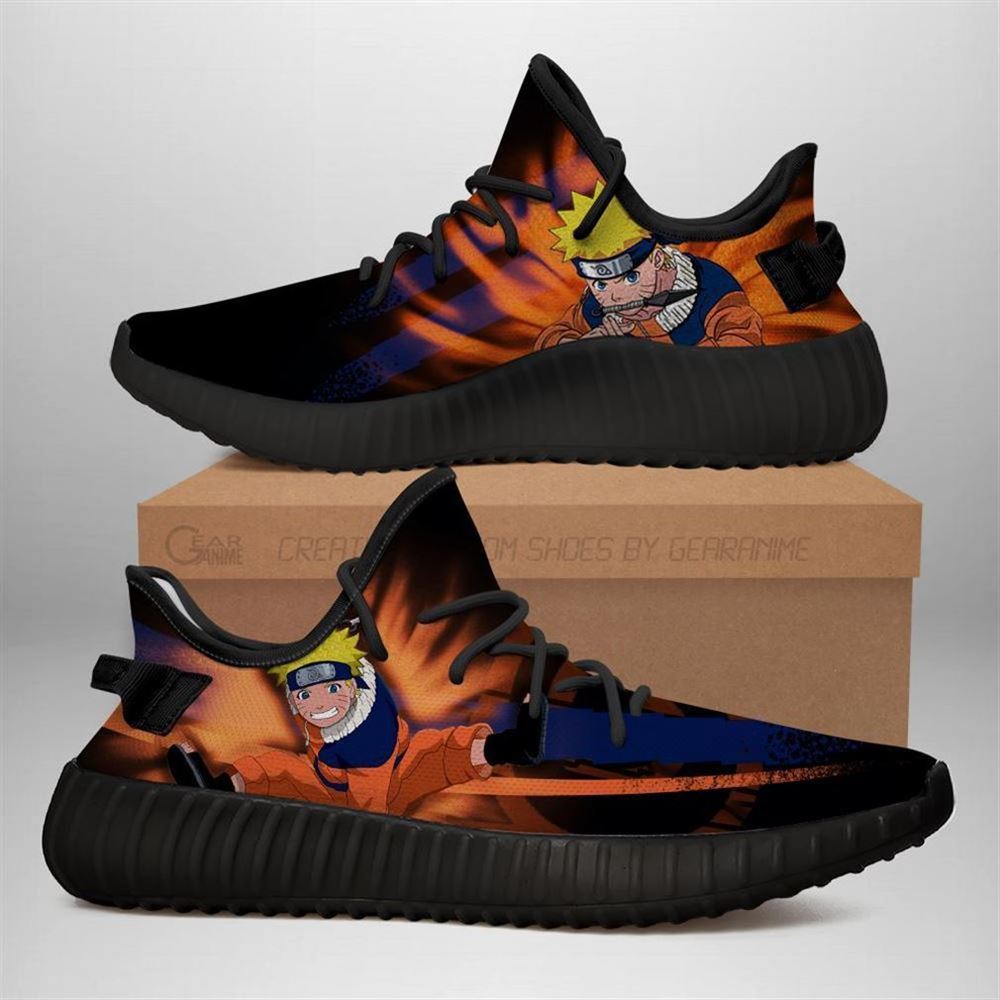 Naruto Jutsu Yz Sneakers Naruto Anime Shoes Yeezy Sneakers Shoes Black