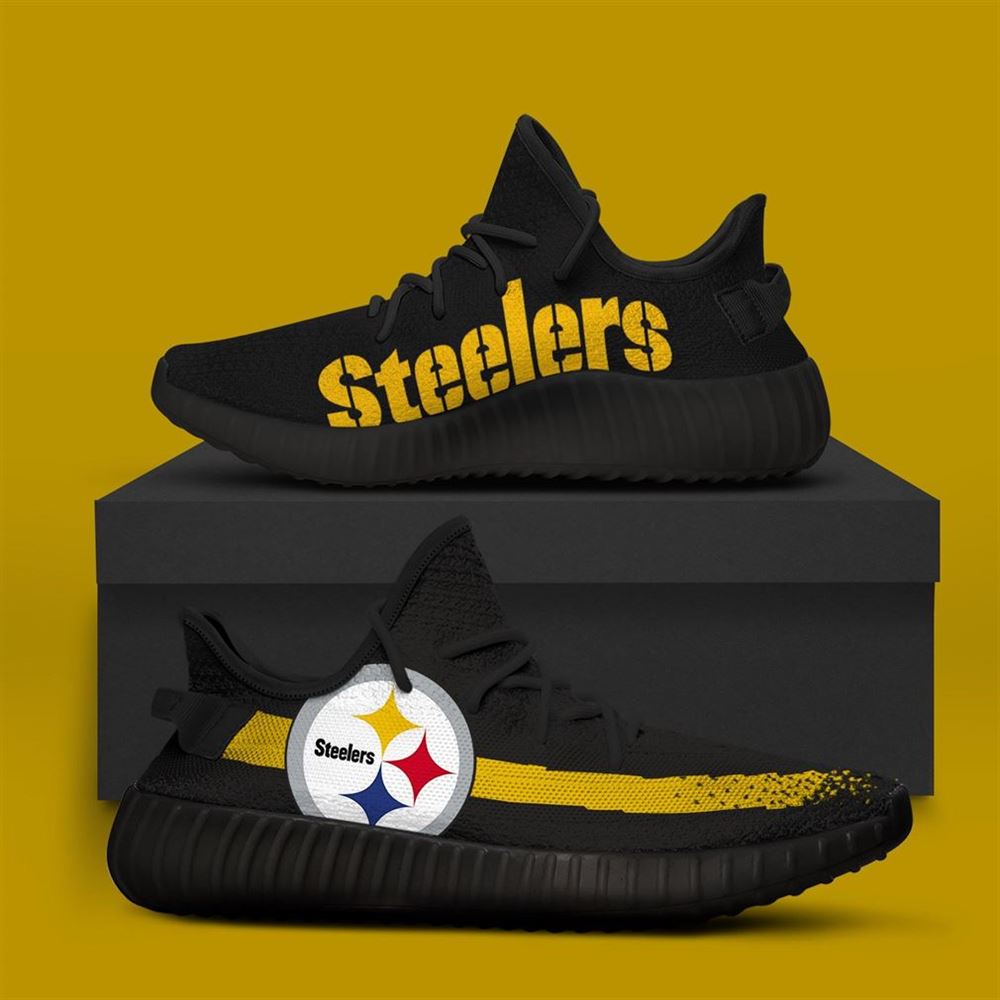 Pittsburgh Steelers Black Version Nfl Teams Yeezy Sneakers Shoes