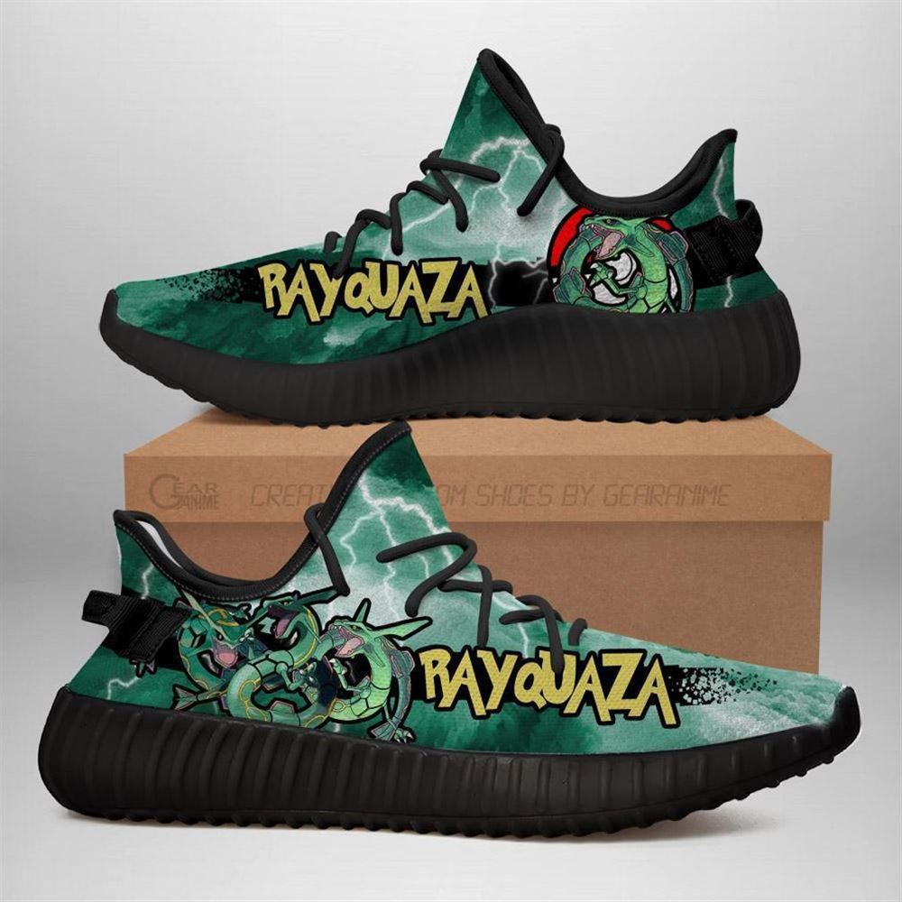 Rayquaza Yz Sneakers Pokemon Shoes Anime Yeezy Sneakers Shoes Black